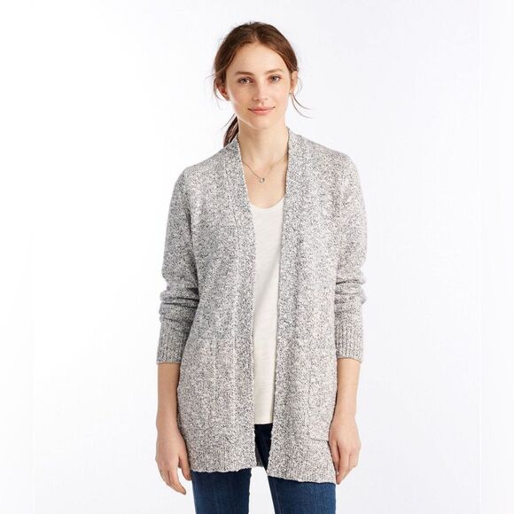 L.L. Bean Sweaters - L.L. Bean Cotton Ragg Sweater Open Cardigan - Size Small - Gray - EUC